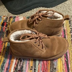 Light brown UGG booties , size 8 .